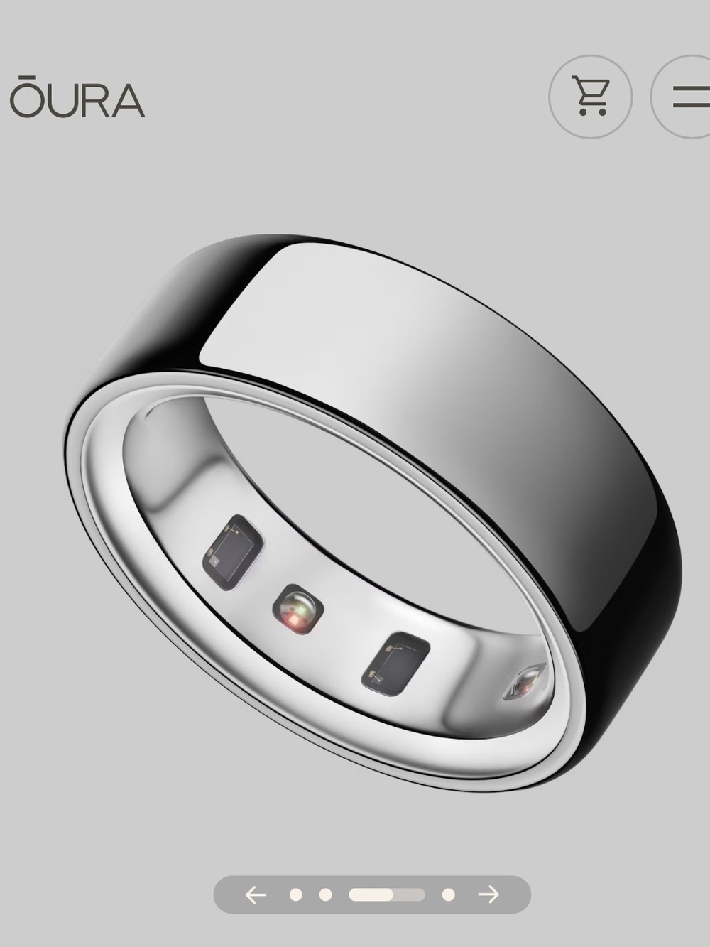 Oura Ring 4 Silver Size 8 - excellent condition